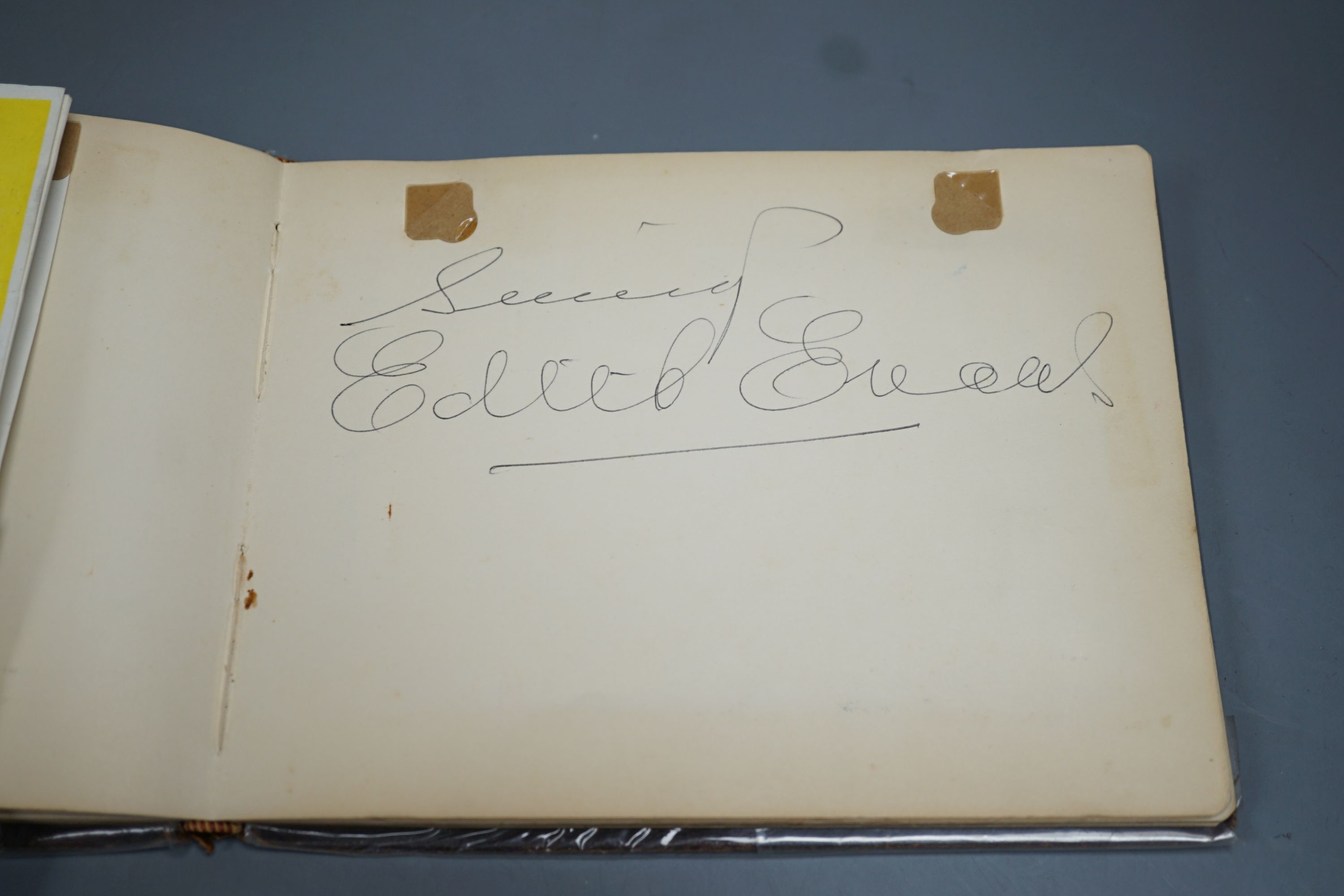 An autograph album, actors and actresses and a lacquered photograph album